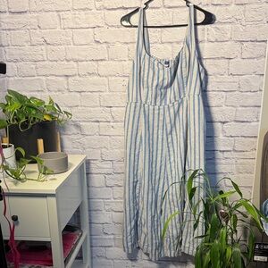 Old Navy Blue and White Midi Dress